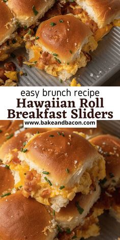 this is an easy recipe for hawaiian roll breakfast sliders that are ready to be eaten