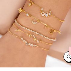 Dainty, Yet Detailed. 18k Gold Plated Cubic Zirconia Stones 6" With A 1" Extension New In Packaging Minimalist Style Geometric Bangle, Blue Crystal Bracelet, Bracelet Packaging, Cluster Bracelet, Cluster Bracelets, Twisted Bracelet, Gems Bracelet, Gold Plated Bangles, Gold Charm Bracelet