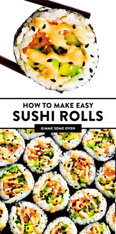 sushi rolls with the title how to make easy sushi rolls