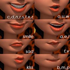 multiple images of different lips with the words smile on them