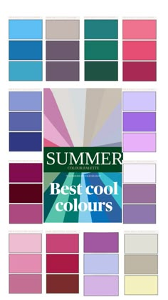 Best cool colours as a True Summer Type Color Analysis Summer, Cool Summer Palette, Light Summer Color Palette, Summer Color Palettes, Soft Summer Palette, Soft Summer Color Palette, Cool Colours, Dark Summer, Soft Summer Colors