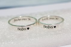 "✤ Unique and personalized, you can add name, date, initials, quote, signature, handwriting, picture, etc. Make it only one piece on the world. ✤ This list for one ring if you want 2 rings or more please select in quantity. ✤ Can engrave both inside and outside 20 characters limit (inside + outside < 20 characters, all sign and symbols are counted) If you want to engrave more than 20 characters, please buy this list >> https://www.etsy.com/listing/725423787/extra-engrave-characters ✤ Ma Sign And Symbols, Roman Numeral Ring, Best Friend Rings, Friend Rings, Three Best Friends, Memorial Ring, Promise Rings For Couples, Engraved Ring, Forever Jewelry