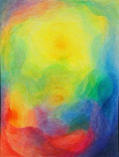 an abstract painting with different colors and shapes