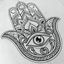 a hamsa with an eye drawn on it