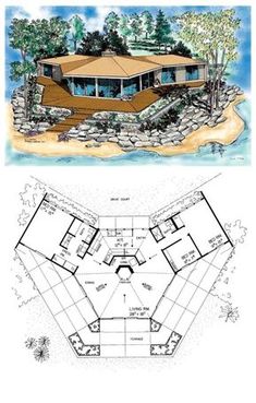 two plans for a house on the beach