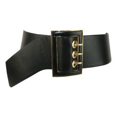 Judith Leiber black leather belt with gold plated hardware and an easy adjustable style. The unique design has a curved ‘tail’ and two sliding parts so that it can be worn at different lengths. A wonderful wardrobe staple with quality materials one would expect from an iconic brand. Gold stamped to the interior of the belt and impressed at the back of the buckle. CONDITION Good previously owned condition with some wear to the edge of the leather from use, please see photograph 11. No original pa Chic Adjustable Belt With Gold Buckle, Chic Adjustable Belt Buckles For Formal Wear, Modern Corset Belt With Belt Loops For Party, Modern Corset Belt For Party With Belt Loops, Modern Party Corset Belt With Belt Loops, Chic Black Belt Buckles For Evening, Luxury Black Belt Buckles With Gold-tone Hardware, Black Belt Buckles With Gold-tone Hardware For Business, Modern Belts With Gold Buckle For Office