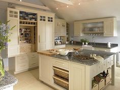 a kitchen filled with lots of counter top space