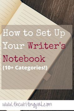 a notebook with the title how to set up your writer's notebook