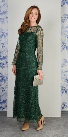 Elegant Green Lace Mother of the Bride/Groom Dress Formal Dress sold by Wedding store. Shop more products from Wedding store on Storenvy, the home of independent small businesses all over the world. Mother Of The Bride Fashion, Mother Of The Bride Dresses Long, Three Quarter Sleeve Dresses, Wedding Dress Guide, Mother Of Groom Dresses, Wedding Store, Bride Groom Dress, Mob Dresses, Bride Gowns