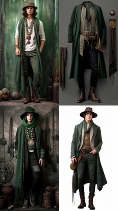 Men Witch Outfit, Fairy Costume For Men, Wizard Aesthetic Fashion Male, Green Wizard Aesthetic, Modern Wizard Fashion Men, Wizardcore Fashion Men, Male Witch Fashion, Wizard Cosplay Men, Male Druid Outfit