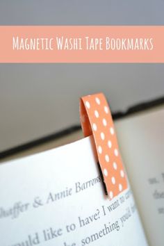 an open book with the title magnetic wash tape bookmarks