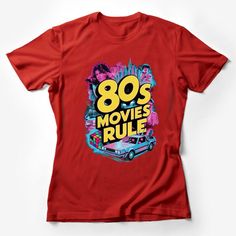 Vintage 80s Movies Rule Graphic Tee, Retro Film Fan T-Shirt, Nostalgic Pop Culture Apparel, Unisex Female T-Shirt Custom graphic T-Shirt.Customize your color Cheap Pop Culture Graphic T-shirt, Affordable Pop Culture T-shirt With Text Print, Movies Collage, Film Graphics, Graphics Tee, Retro Surf, Retro Film, Retro Graphic Tees, 80s Movies