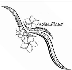 a drawing of a flower with the words aloha orchid written in cursive writing