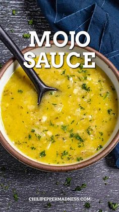 a bowl of soup with the title above it