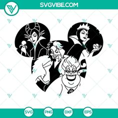 an image of disney characters in black and white, with the words svvibe com