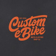 the custom e - bike logo is shown in orange