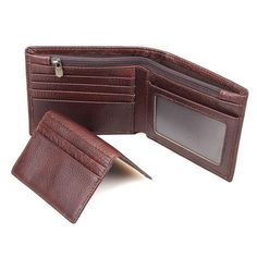 TucciPolo R-8142-3C Mens RFID Wallet Great Cowhide with Real Leather Mens Card Holder Product Description:.100% Guarantee genuine - excellent cow leather.Size approximately 4" W x 4.5" L inches (10cm W x 12.5cm L).Color: Coffee.Weight: 0.10KG .There are 4 card slots, 1 ID windows, 2 secrect pockets, 2 cash layers and a zipper pocket inside..There is a secret pocket on the back..There is a extra part, which have 2 ID windows and 3 card holders. Leather Fashion Men, Wallet With Coin Pocket, Leather Wallet Pattern, Mens Card Holder, Secret Pocket, Men Wallet, Man Purse, Rfid Wallet, Color Coffee