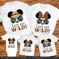 Personalized 2022 Disney Vacation Let's Wild Family Matching T Shirt Disney Tshirts Family Vacations, Disney World Shirts Family, Disney Family Outfits, Disney Matching Shirts, Disney 2023