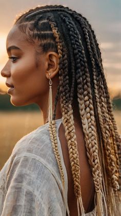 Boho Knotless Braids with Tapered Ends 2024 Polished Hair, Braids With Extensions