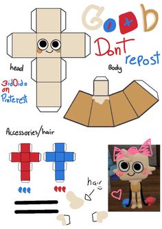 the paper doll is made to look like it has been cut out and put together