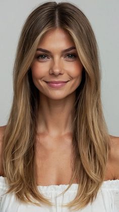 Dive Into the World of Long Mom Haircuts: 15 Stylish Ideas to Try Today - Inspire Inlet Round Layers On Straight Hair, Thick Hair Layers Long, Straight Hair Medium Length Haircuts, Medium Long Hair Straight, Long Straight Haircut Ideas, Long Layers On Straight Hair, Medium Length Haircut With Side Part, Face Layers Long Hair, Haircuts For Thick Long Hair