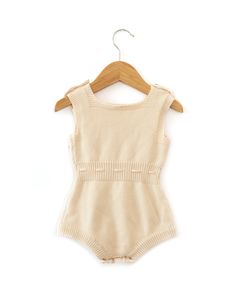 Quincy Knit Romper - Reverie Threads Fitted Solid Color Bubble Romper For Playwear, Fitted Cotton Bubble Romper For Loungewear, Fitted Cream Onesie For Summer, Summer Bubble Romper For Loungewear, Fitted Bubble Romper For Summer Loungewear, Boho Baby Romper, Cake Smash Outfit Girl, Boho Baby Girl, Knit Romper