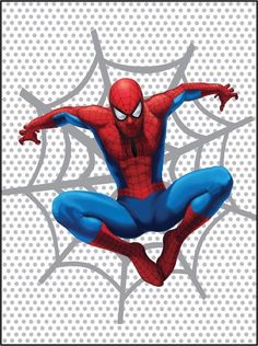 the amazing spider - man is flying through the air with his arms out and legs spread wide