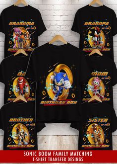 sonic the hedgehog family matching tshirt