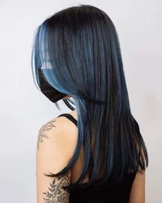 Hair Dye Ideas By Hair Pattern, Partly Colored Hair, Parts To Dye Your Hair, Coloured Ends Hair, Pinkish Brown Hair Korean, Black Hair With Lilac Highlights, Blond Ends On Black Hair, Lilac Highlights Black Hair, Colored Roots Hair