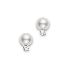 Akoya Pearl Diamond Stud Earrings Mikimoto Jewelry, Diamond Collection, Diamond Stud Earrings, Akoya Pearls, Pearl Diamond, Diamond Stud, Diamond Earrings Studs, Everyday Essentials Products, Jewelry Accessories