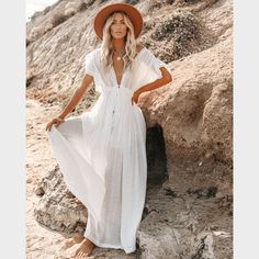 Boho Casual Summer Beach Cover Up Dress Chic Boho Beach Cover-up Dress, White Boho Dress For Summer Beach Cover-up, White Boho Dress As Beach Cover-up, White Boho Dress Beach Cover-up, Bohemian Beige Beach Cover-up Dress, Beach Tunic Dress, Plus Size Beach Wear, Beach Cover Up Dress, Crochet White