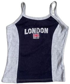 A Y2K-inspired two-tone tank top with navy and grey panels Baby Tees 90s, Vintage Racing Jacket, Women Crop Top, Slim Tank Top, Summer Spaghetti, Y2k Tops, French Girl Style, Y2k Baby Tee, Tube Tops