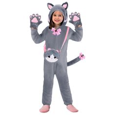 PRICES MAY VARY. facecloth Available in Two Sizes - This cat cosplay costume is designed to fit a range of children’s sizes. The adjustable fit ensures that it accommodates different body shapes comfortably. Select the perfect size to ensure your child enjoys a comfortable experience during their dress-up adventures. (Small) Halloween Costumes for Kids- Kids Halloween costumes don’t have to be scary! This gray-pink cat costume features a cute and adorable design. The soft fabric and detailed pin Pink Cat Ears, Halloween Cat Costume, Cat Girl Costume, Cat Costume Kids, Matching Cat, Gifts For Halloween, Costume For Girls, Baby Costumes Girl, Onesie Costumes