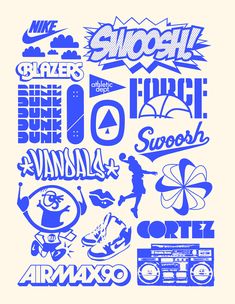 some type of stickers that are blue and white