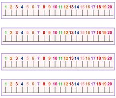 two rows of numbers with the same number on each row and one row in different colors