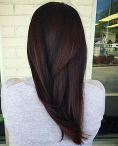 Vibrant Dark Brown Hair, Unique Dark Hair Color Ideas Brunettes, Hair Color Ideas For Dark Hair Balayage, Dark Hair Styles Medium, Lowlights In Dark Brown Hair, Hair Ideas For Dark Brown Hair, Chocolate Cherry Hair Color With Highlights, Mohagany Brown Hair Color, Hair Colors For Dark Brown Hair