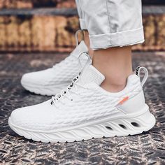 Blade Shoes, Orthopedic Shoes, Aesthetic Look, Mesh Shoes, Mens Spring, Trendy Shoes, Athletic Sneakers, Running Shoes For Men, Sneakers White