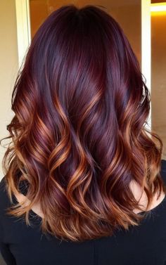 Red And Light Brown Hair, Red And Dark Brown Hair, Copper Tone Hair, Short Fall Hair Color, Dark Red Ombre Hair, Fall Color Hair, Dark Cherry Hair Color, Dark Cherry Hair, Cherry Hair Colors