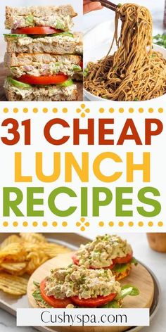 the cover of 31 cheap lunch recipes