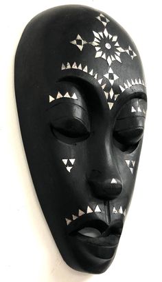 "Height: 9.5\" Width: 5.5\" Mask is in good previously owned condition. Mother of pearl inlay. **Please keep in mind we do obtain most of our items from estate sales. We don't know if our items have been exposed to smoke, pets, mold or any other environmental irritants. Once we have the items, they are stored free from smoke, pets, and mold** Please look at all of the pictures as they are part of the description. If you have any questions or need more pictures please message us." Mask Wall, Mother Of Pearl Inlay, Pearl Inlay, Estate Sales, More Pictures, Keep In Mind, Mother Of Pearl, House Ideas, Halloween Face Makeup