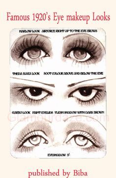 Theater Eye Makeup, 20s Downturned Eye Makeup, 1920s Hair Drawing, Puppy Liner Tutorial Hooded Eyes, 20s Eyebrows, 90s Goth Makeup Tutorial, 1920s Eyebrows, Roaring 20s Makeup Gatsby, 1920s Eyeshadow