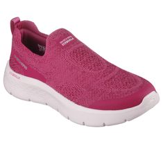 Enjoy easy-going cushioned comfort wearing Skechers GO WALK Flex - Talli. This vegan walking design features a Stretch Fit knit upper, lightweight ULTRA GO cushioning, a Skechers Air-Cooled Goga Mat insole, and a super-flexible traction outsole. | Skechers Women's GO WALK Flex - Talli Slip-On Shoes | Medium Width | Skechers Air-Cooled Goga Mat breathable insole with high-rebound cushioning | Lightweight, responsive ULTRA GO cushioning | Ultra-lightweight Skechers Soft Stride cushioning foam for Comfortable Sports Walking Shoes With Round Toe, Comfortable Round Toe Walking Shoes For Sports, Functional Walking Shoes With Gel Cushioning, Pink Breathable Walking Shoes For Light Exercise, Walking Shoes With Gel Cushioning, Athleisure Walking Shoes With Arch Support For Outdoor, Comfortable Walking Shoes With Arch Support For Light Exercise, Comfortable Running Shoes For Outdoor Activities, Comfortable Pink Running Shoes With Arch Support