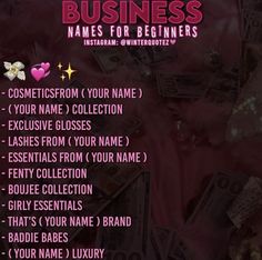 business names for beginners - customize your name and other words on the image