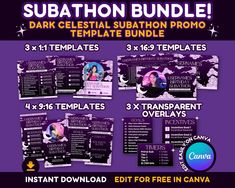 the subation bundle includes three templates, 3x4 and 4x5