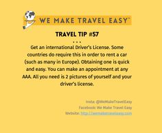 an advertisement for travel tips with the words, we make travel easy