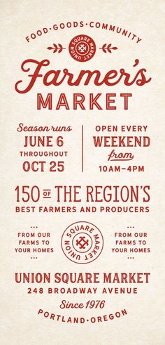 an old poster advertising farmers market