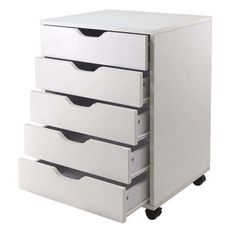 four drawers are stacked on top of each other