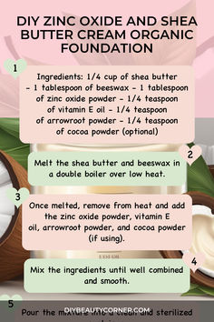 DIY Zinc Oxide And Shea Butter Cream Organic Foundation Zinc Oxide Benefits Skin, Homestead Compound, Homemade Lotion Recipe, Chemical Free Makeup, Medicine Recipes