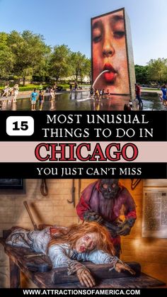 two pictures with the words most unusual things to do in chicago you just can't miss