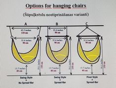 the diagram shows how hanging chairs are made